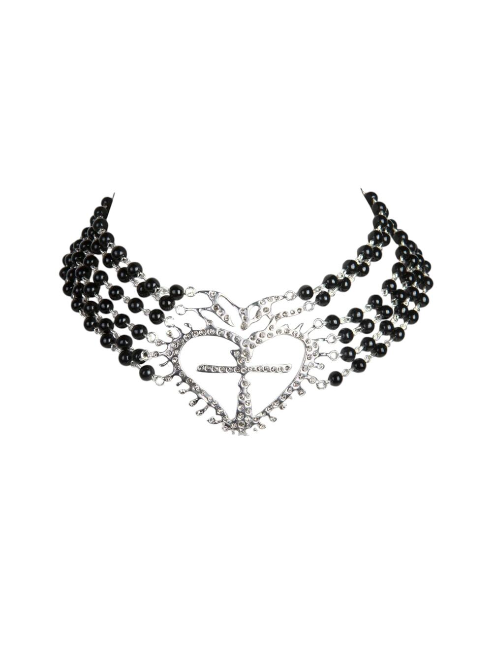VIRGINS SAINTS & ANGELS VSA La Queen Collar Mystic Black in Silver